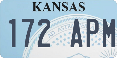 KS license plate 172APM