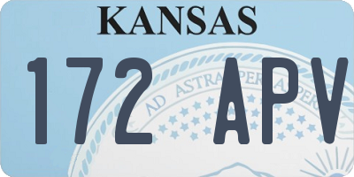 KS license plate 172APV