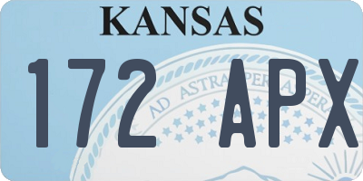 KS license plate 172APX