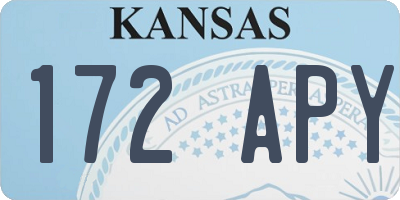 KS license plate 172APY