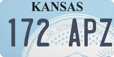 KS license plate 172APZ