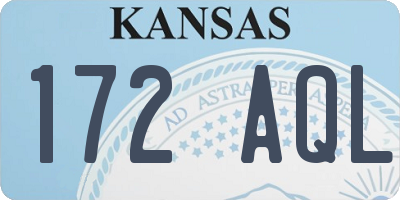 KS license plate 172AQL