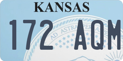 KS license plate 172AQM