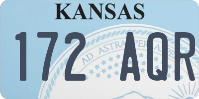 KS license plate 172AQR