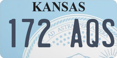KS license plate 172AQS