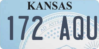 KS license plate 172AQU