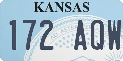 KS license plate 172AQW