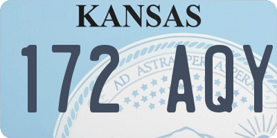 KS license plate 172AQY