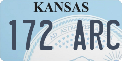 KS license plate 172ARC