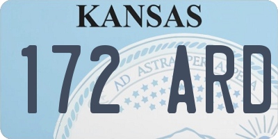 KS license plate 172ARD