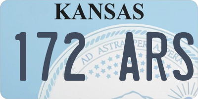 KS license plate 172ARS
