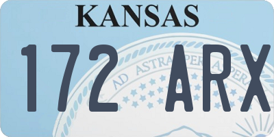 KS license plate 172ARX