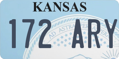 KS license plate 172ARY