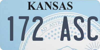 KS license plate 172ASC