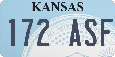 KS license plate 172ASF