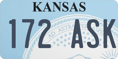 KS license plate 172ASK