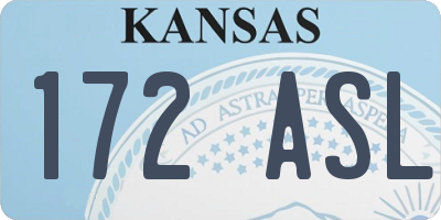 KS license plate 172ASL