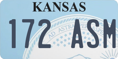 KS license plate 172ASM