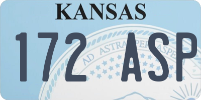 KS license plate 172ASP