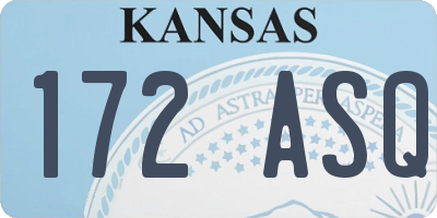 KS license plate 172ASQ