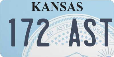 KS license plate 172AST