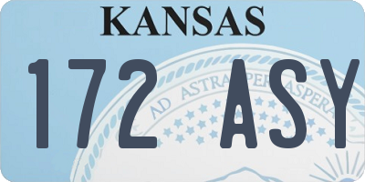 KS license plate 172ASY