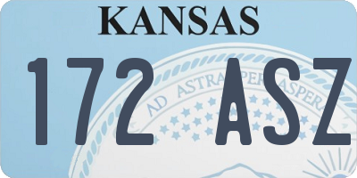 KS license plate 172ASZ