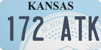 KS license plate 172ATK