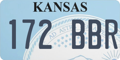 KS license plate 172BBR