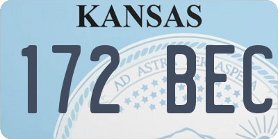 KS license plate 172BEC