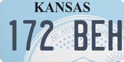 KS license plate 172BEH