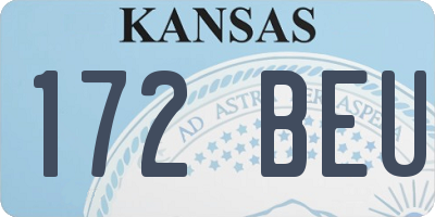 KS license plate 172BEU