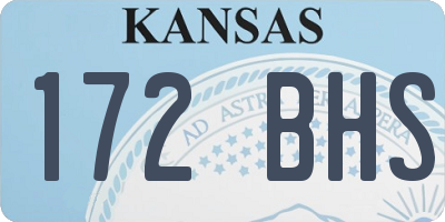 KS license plate 172BHS