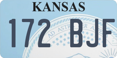 KS license plate 172BJF