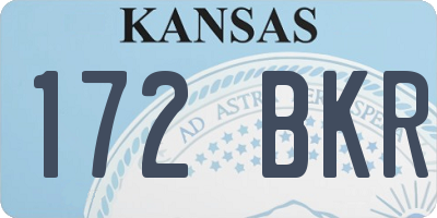 KS license plate 172BKR