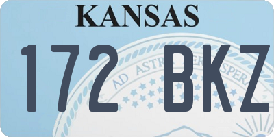 KS license plate 172BKZ