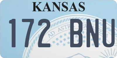 KS license plate 172BNU