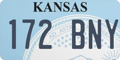 KS license plate 172BNY