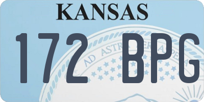 KS license plate 172BPG