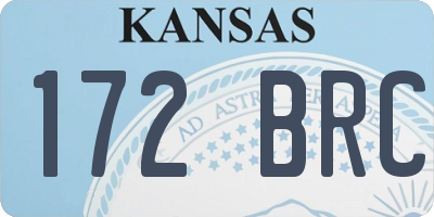 KS license plate 172BRC