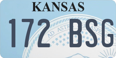 KS license plate 172BSG