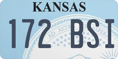 KS license plate 172BSI