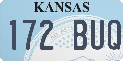 KS license plate 172BUQ