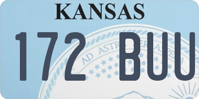 KS license plate 172BUU