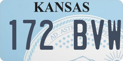 KS license plate 172BVW