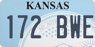 KS license plate 172BWE