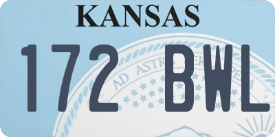 KS license plate 172BWL