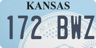 KS license plate 172BWZ