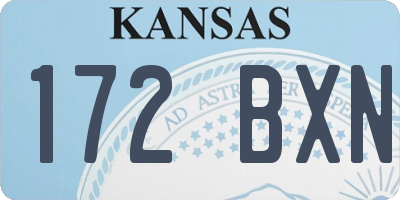 KS license plate 172BXN
