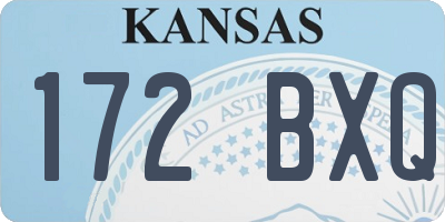 KS license plate 172BXQ